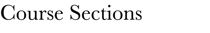 Course Sections
