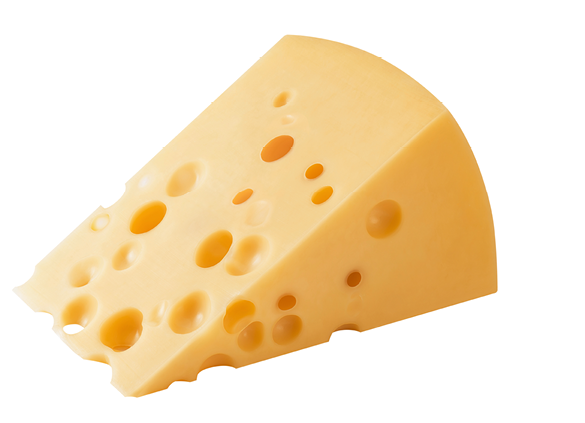 Set of triangular cheese pieces isolated on white background  Package design elements with clipping path