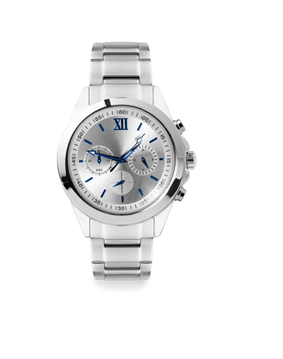 Luxury watch isolated on white background  With clipping path for artwork or design  Hand watch  Blue 