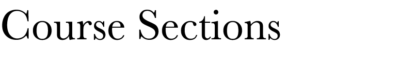 Course Sections