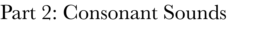  Part 2: Consonant Sounds