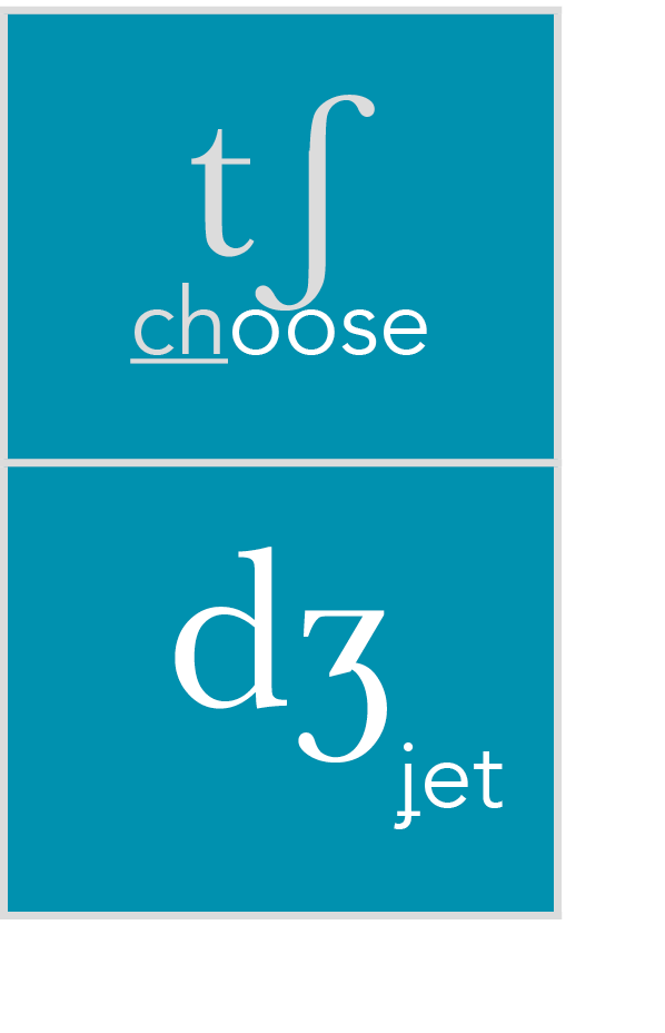 tʃ choose,dʒ       jet